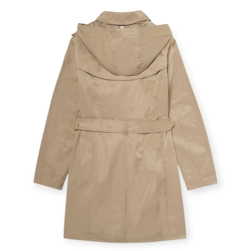 New Michael Kors Tan Hooded Trench Coat - Picture 2 of 9
